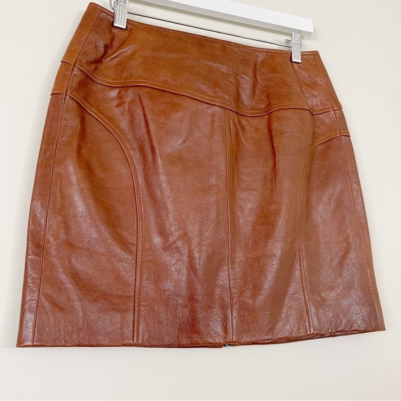 ba&sh Melba Lamb Leather Zip Up Mini Skirt - Picture 6 of 14